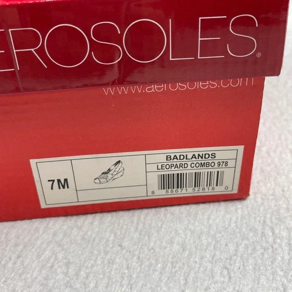 Aerosoles Badlands Wedge Sandals Womens 7M Leopard Print Slingback Comfort Shoes - Picture 2 of 8